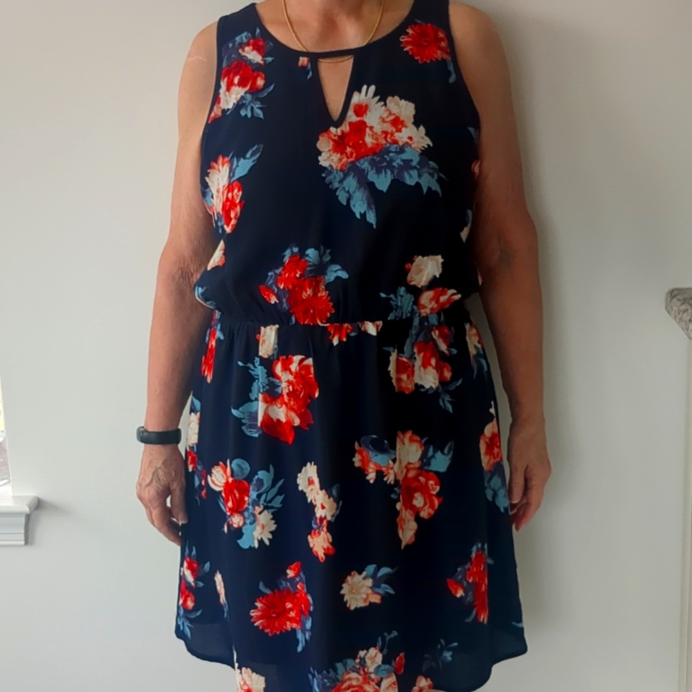 Market and Spruce NWOT Dark Blue Midi Dress Lined  Size M